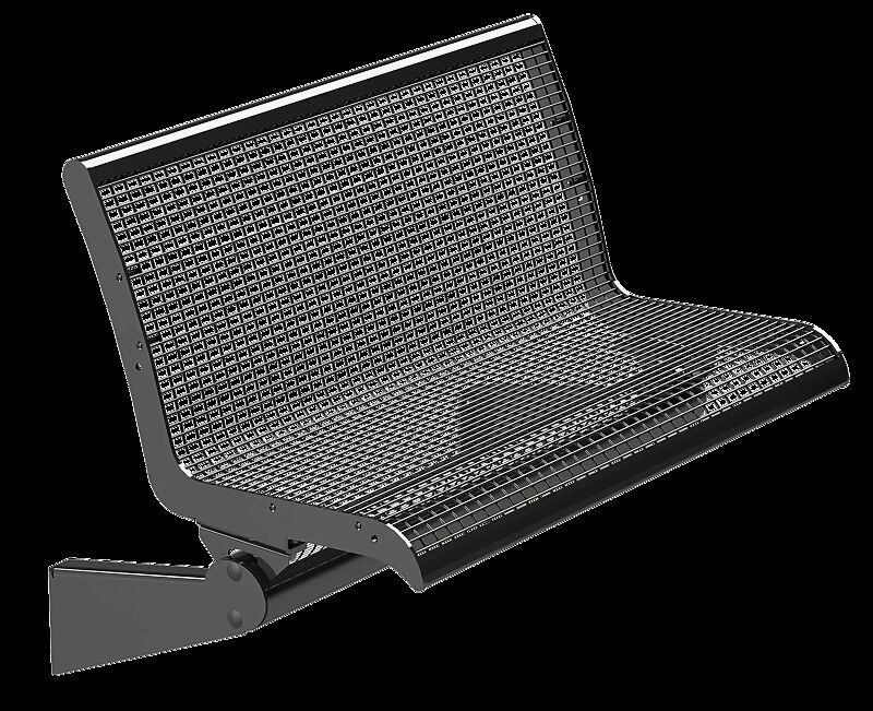 Sitzbank LINUS, 2-Sitzer mit Rückenlehne, zur Wandbefestigung, in DB 703 eisenglimmer