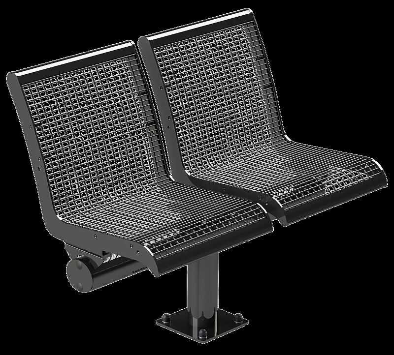 2-Sitzer LINUS mit Rückenlehne, zum Aufdübeln bei +/- 0 mm, in DB 703 eisenglimmer