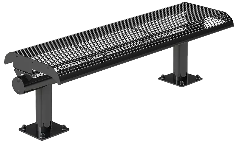 Sitzbank LINUS, 3-Sitzer ohne Rückenlehne, zum Aufdübeln bei +/- 0 mm, in DB 703 eisenglimmer