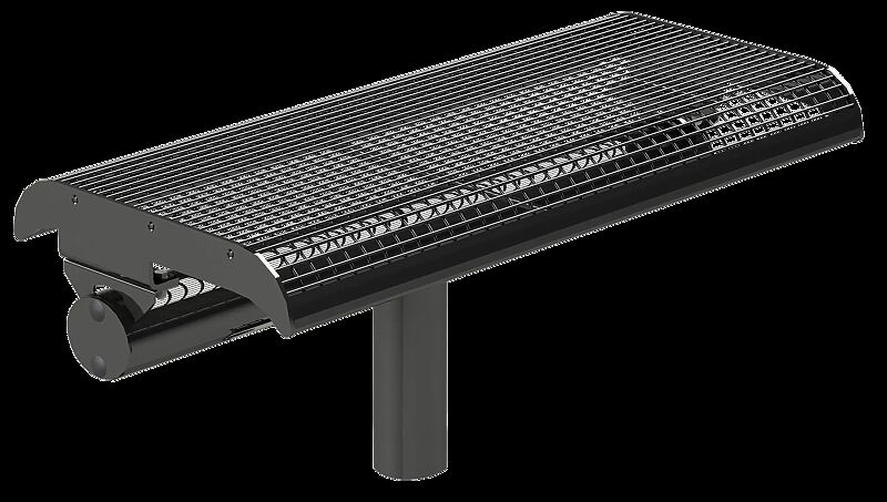 Sitzbank LINUS, 2-Sitzer ohne Rückenlehne, in DB 703 eisenglimmer