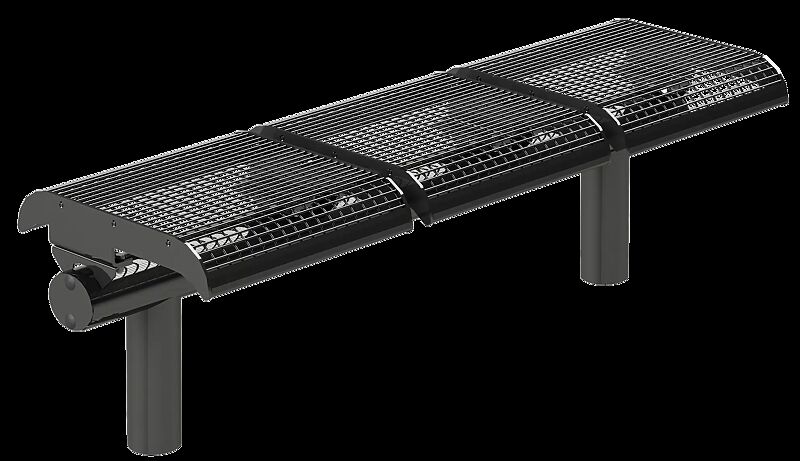 3-Sitzer LINUS ohne Rückenlehne, in DB 703 eisenglimmer