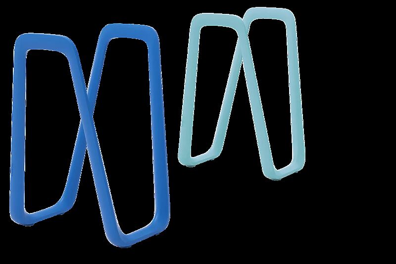 Anlehnbügel ELK in RAL 5015 himmelblau und RAL 6027 lichtgrün