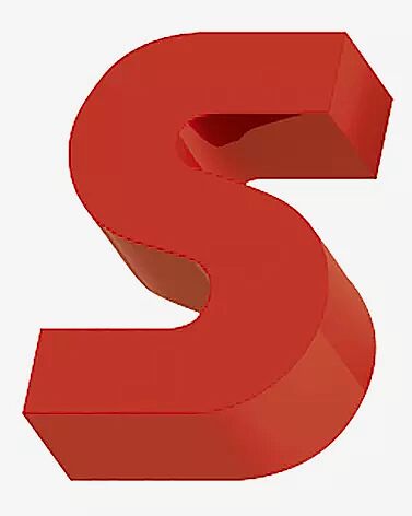 Sitzbuchstabe LETTER LINE - S in RAL 3000 feuerrot