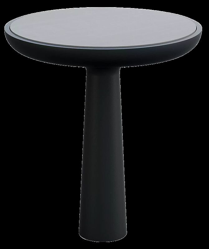 Sitzhocker TEO mit Sitzfläche aus Gusseisen, Gusseisenteile in RAL 7016 anthrazitgrau und RAL 7035 lichtgrau