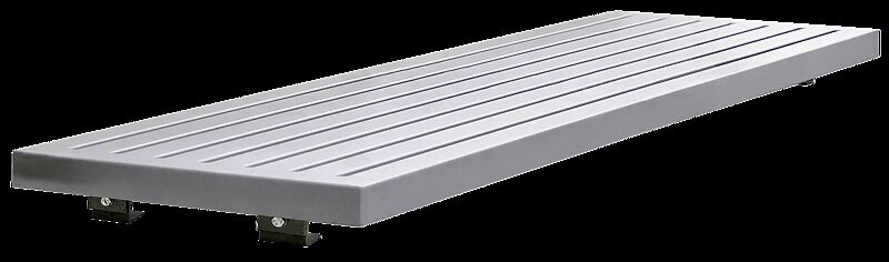 Mauerauflage LIGURIA ohne Rückenlehne, Breite 1950 mm, Stahlteile in RAL 9007 graualuminium