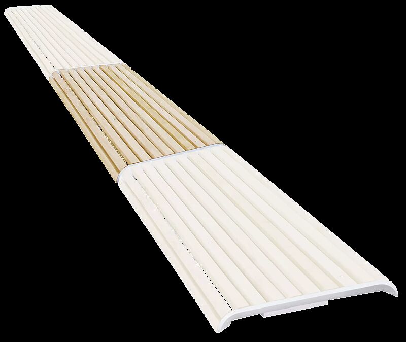 Mauerauflage PORT ohne Rückenlehne, Mittelelement, Breite 1800 mm, mit Robinienholzbelattung