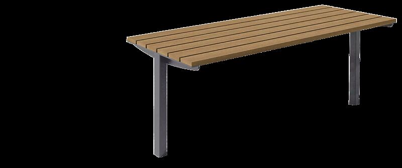 Tisch RADIUM mit Resysta®-Belattung, lasiert in pale golden, Stahlteile in RAL 7016 anthrazitgrau