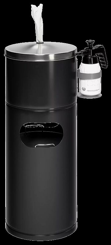 Desinfektionsstation FRESHDES aus Stahl, in schwarzgrau ähnlich RAL 7021