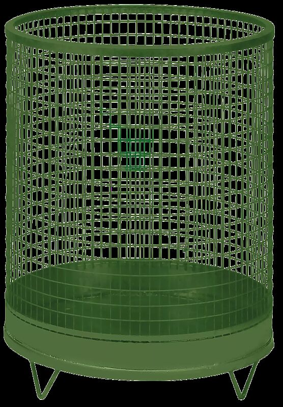 Abfallkorb NELSON, mit Stahlblechboden, in RAL 6010 grasgrün