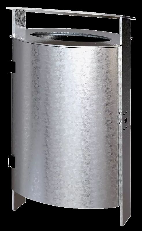 Abfallbehälter SARNIA, ohne Ascher, zum Einbetonieren, feuerverzinkt