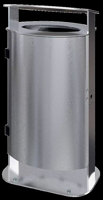 Abfallbehälter SARNIA, ohne Ascher, zum Aufdübeln, feuerverzinkt