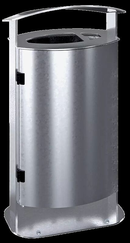 Abfallbehälter SARNIA, mit Ascher, zum Aufdübeln, feuerverzinkt