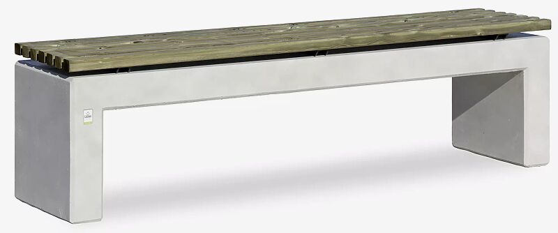 Sitzbank ANDROMEDA WOOD ohne Rückenlehne, mit Kiefernholzbelattung, Sichtbeton, unbehandelt in naturgrau - 19