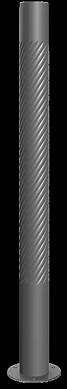 Poller STRIUM HELIX mit Flachkopf, zum Aufdübeln, in RAL 7037 staubgrau