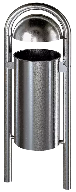 Abfallbehälter WOLVERTON ohne Ascher, aus Vollblech, zum Einbetonieren, feuerverzinkt