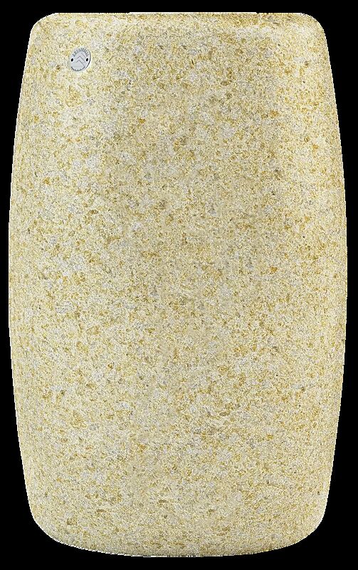 Abfallbehälter PEGASO aus rekonstituiertem Marmor gestockt, in gelb mori