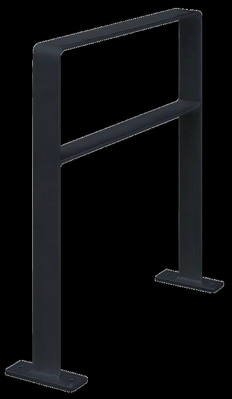 Anlehnbügel RASBO mit Quersteg, zum Aufdübeln, in RAL 7016 anthrazitgrau