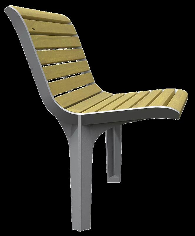 Sitz EMAU SOLO mit Rückenlehne, mit Robinienholzbelattung