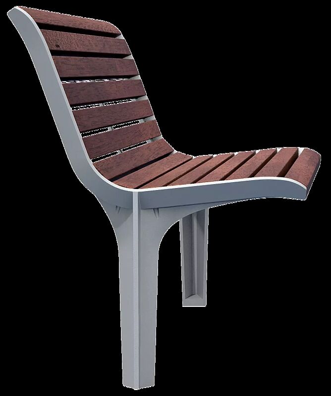 Sitz EMAU SOLO mit Rückenlehne, mit Jatobaholzbelattung