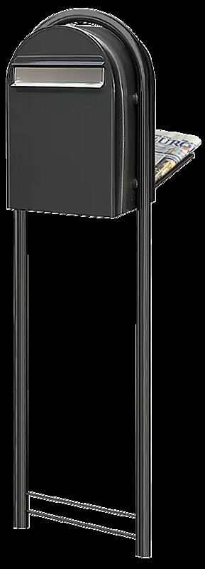 Briefkasten BOBI CLASSIC B mit Bogenständer, in RAL 7016 anthrazitgrau mit Edelstahleinwurfklappe