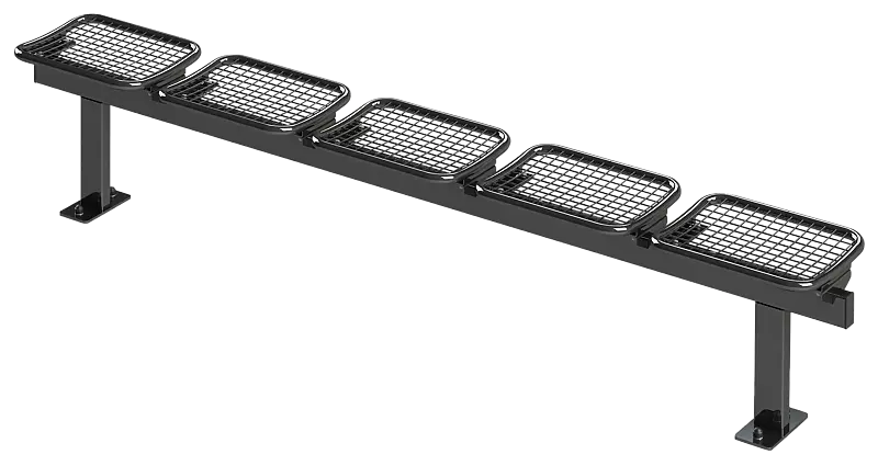 Drahtgittersitz TARVIS, 5-Sitzer zum Aufdübeln bei +/-0 mm, in RAL 7012 basaltgrau