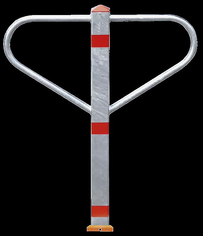 Durchgangssperre BARCELONA mit Abschlusskappe aus rotem Kunststoff, zum Einbetonieren