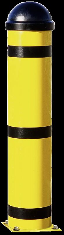 Rammschutzpoller SANTANDER zum Aufdübeln, schwarz-gelb