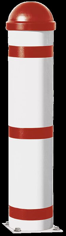 Rammschutzpoller SANTANDER zum Aufdübeln, rot-weiß