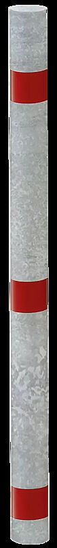 Sperrpfosten MONTIJO zum Einbetonieren, feuerverzinkt mit roten Streifen