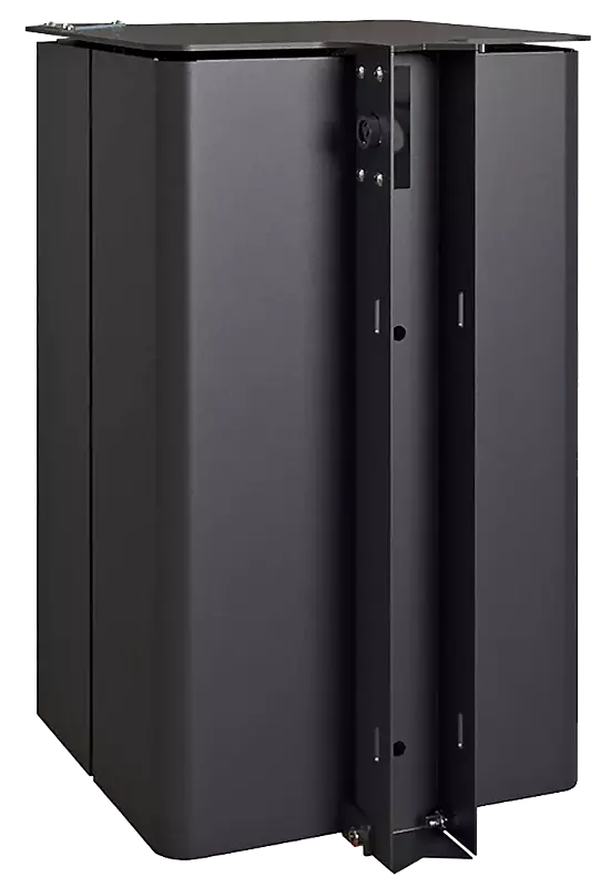 Abfallbehälter KANATA mit Ascher, Rückseite, in RAL 7021 schwarzgrau