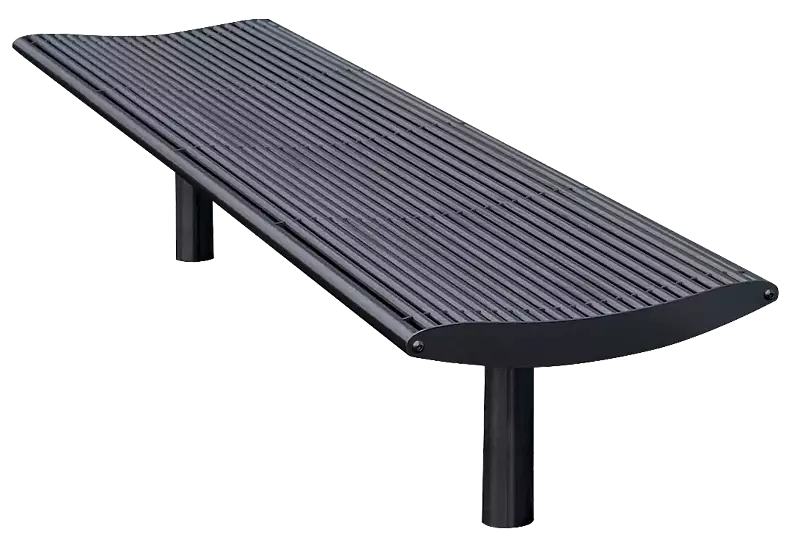 Sitzbank OLBIA ohne Rückenlehne, aus Edelstahl, zusätzlich pulverbeschichtet in DB 703 eisenglimmer