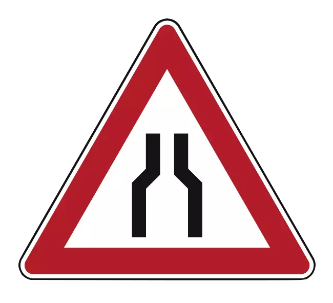 Verkehrszeichen: Verengte Fahrbahn
