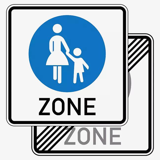 Verkehrszeichen: Fußgängerzone doppelseitig