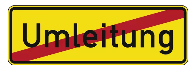 Verkehrszeichen: Ende der Umleitung