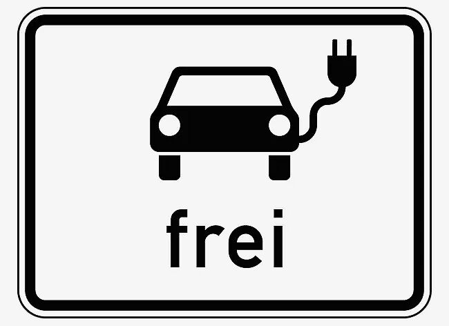 Verkehrszeichen ELEKTRISCH BETRIEBENE FAHRZEUGE FREI