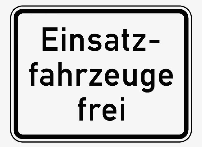Verkehrszeichen: Einsatzfahrzeuge frei