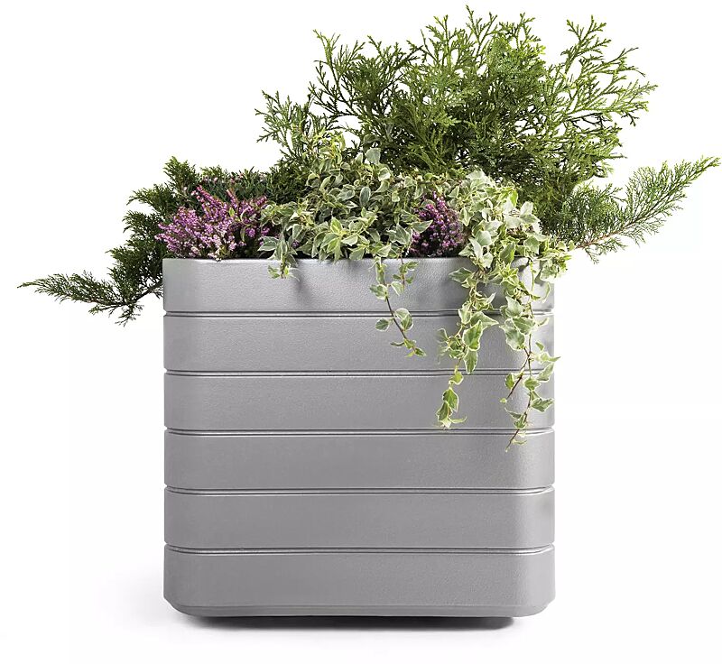 Pflanzbehälter VEGA, quadratisch, in grau