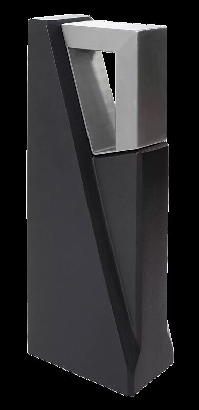 Poller INTAL, Höhe 650 mm, Stahlteile in RAL 7016 anthrazitgrau, Beton beschichtet in graphit