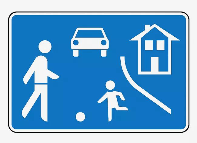 Verkehrszeichen: Beginn eines verkehrsberuhigten Bereichs