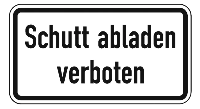Verkehrszeichen: Schutt abladen verboten