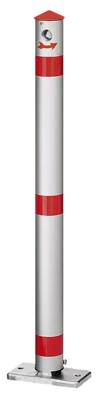 Sperrpfosten GIRONA, rund, zum Einbetonieren, kippbar mittels Dreikantschloss