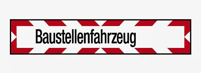 Verkehrszeichen: Baustellenfahrzeug