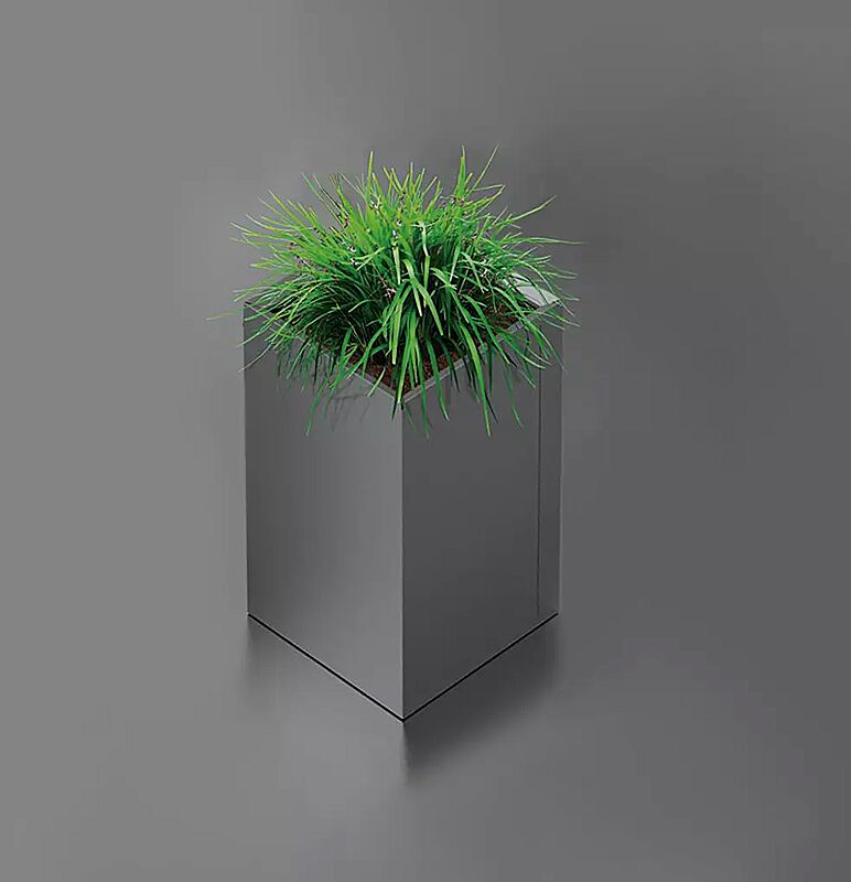 Pflanzbehälter DUO, 660 Liter, in RAL 9006 weißaluminium und RAL 9007 graualuminium