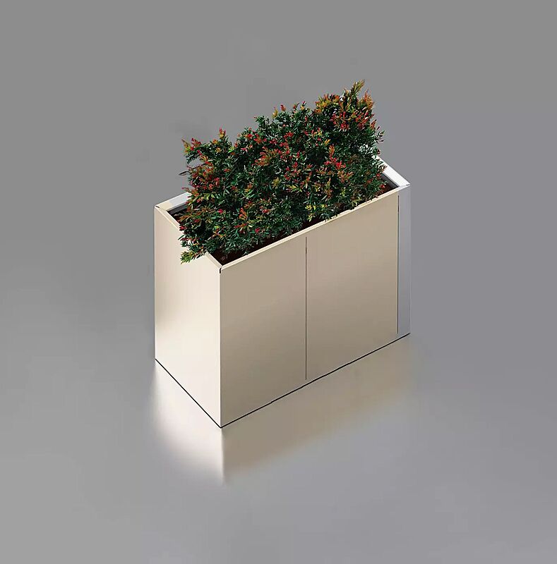 Pflanzbehälter DUO, 1320 Liter, in RAL 1013 perlweiß und RAL 9010 reinweiß