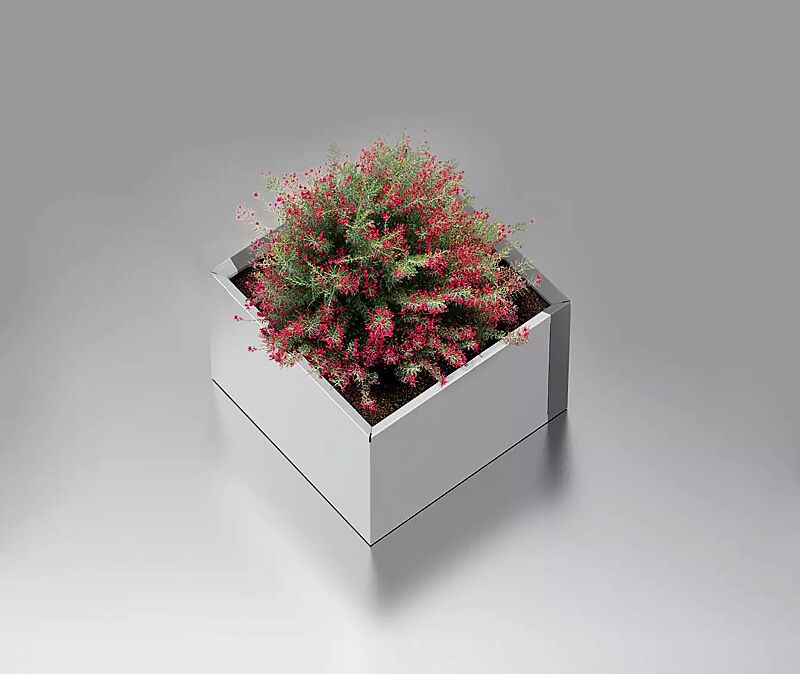 Pflanzbehälter DUO, 520 Liter, in RAL 9006 weißaluminium und RAL 9007 graualuminium