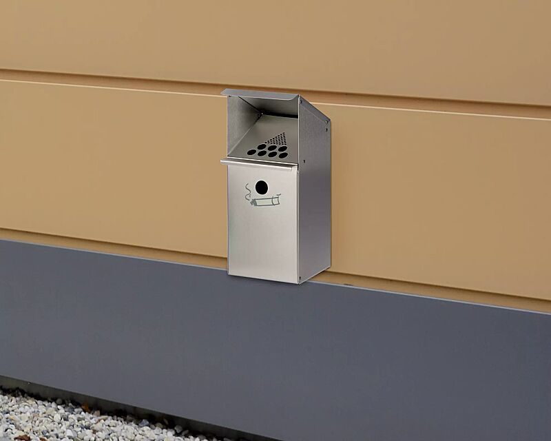 Wandascher NOTTINGHAM, zur Wandbefestigung, Edelstahl geschliffen