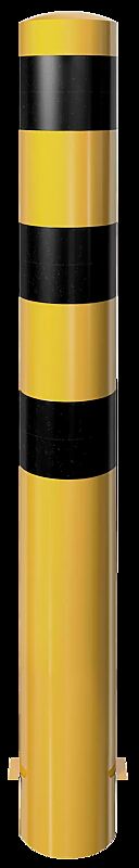 Rammschutzpoller GENAS zum Einbetonieren, Ø 152 mm, in gelb mit schwarzen Reflexstreifen