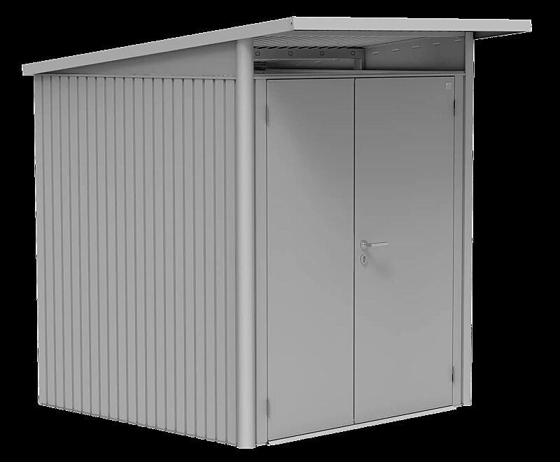 Gerätehaus AVANTGARDE®, Größe 1, in silber-metallic, mit Doppelflügeltür