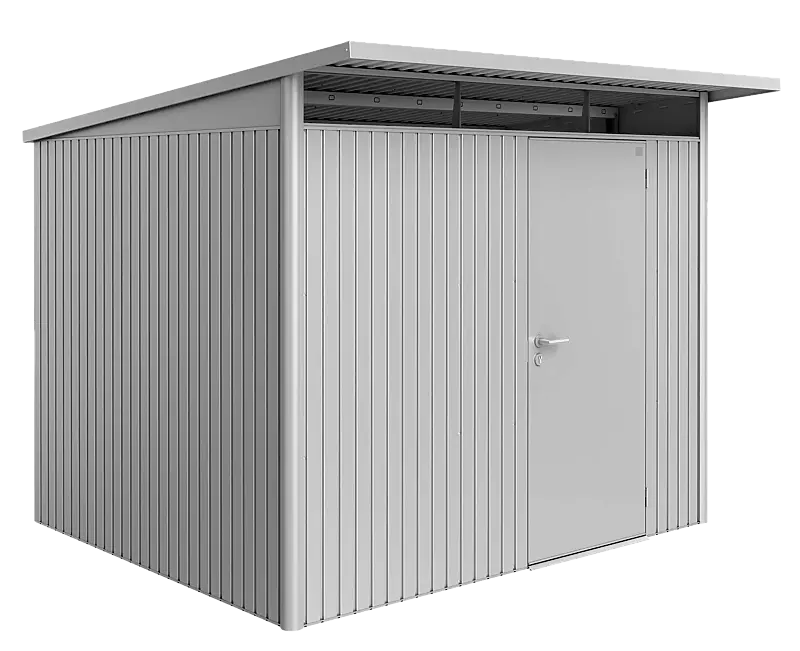 Gerätehaus AVANTGARDE®, Größe 6, in silber-metallic, mit Einflügeltür