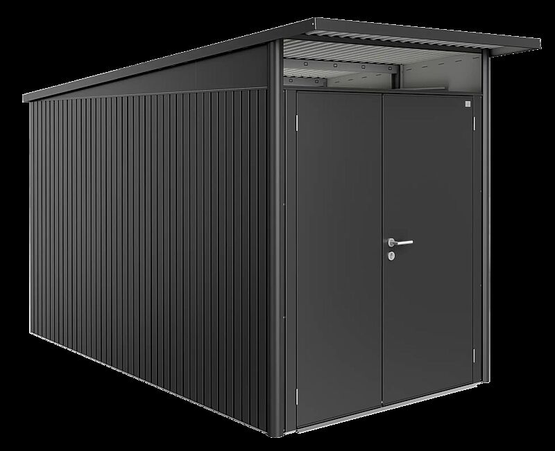 Gerätehaus AVANTGARDE®, Größe 4, dunkelgrau-metallic, mit Doppelflügeltür